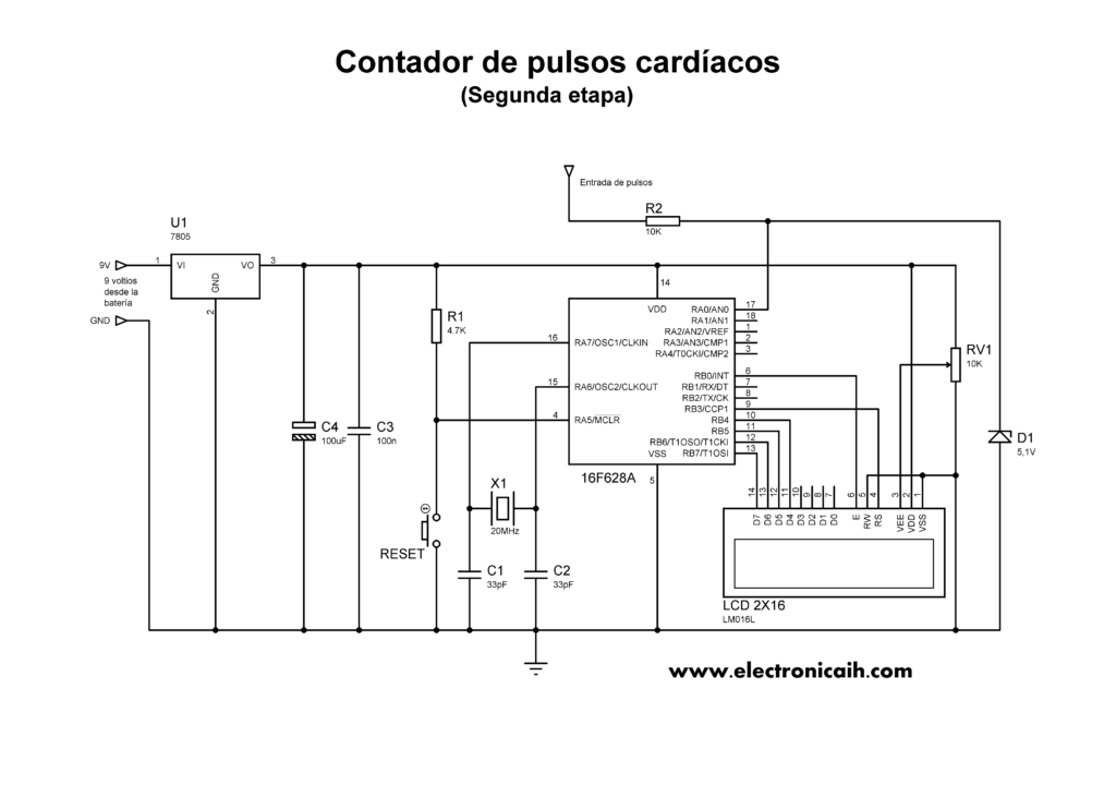 Etapa de control con PIC16F628A