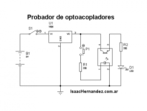 Circuito del probador de optoacopladores