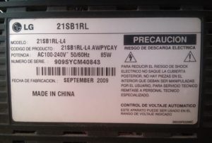 Reparación TV LG 21SB1RL chasis CW81B no enciende