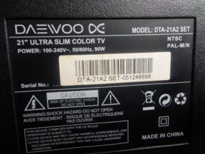 EEPROM para TV Daewoo modelo DTA-21A2 SET